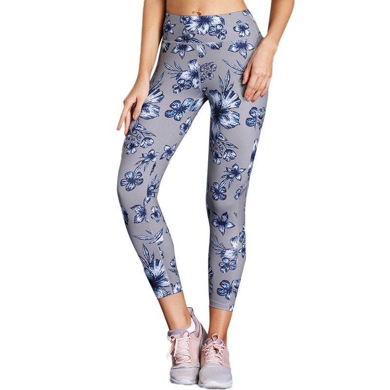 High Waist Yoga Sport Leggings with Floral Print