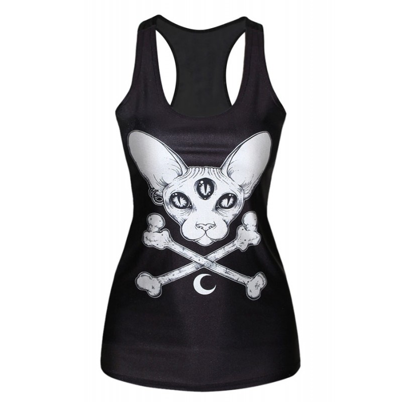 Animal Pirate Fashion Print Tank Top